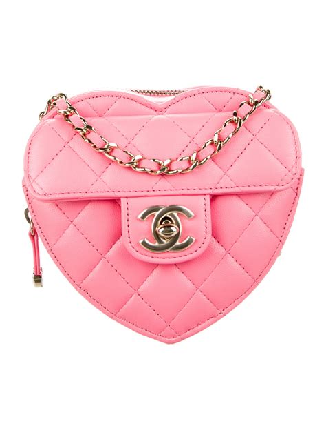 chanel heart pink purse|Chanel heart bag 2022.